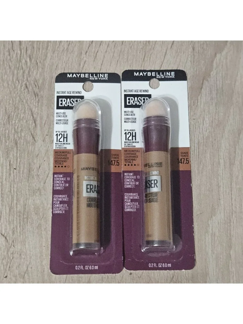 Lot of 2 Maybelline Instant Age Rewind Eraser  # 147.5 0.2 oz. each NEW